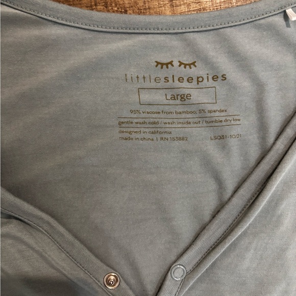 Little Sleepies Blue-Grey Bamboo Pajama Set, size Large - Picture 2 of 10